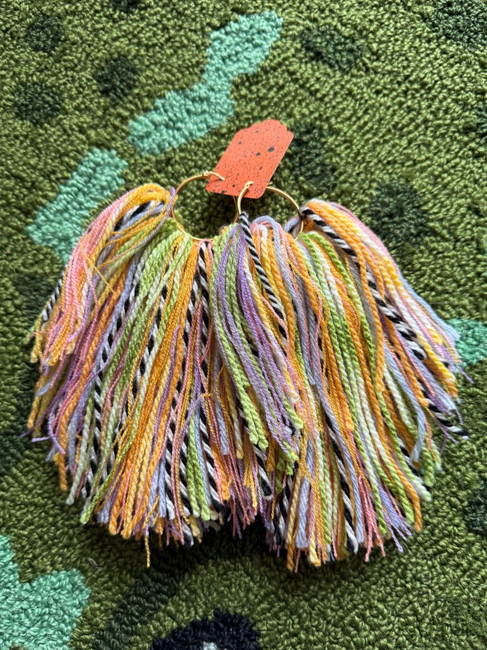 NWT Mixed Yarn Hoop Earrings